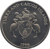 1996 FIVE DOLLARS COIN TURKS AND CAICOS F434 - WORLD COINS - Cambridgeshire Coins