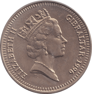 1996 FIVE POUND GIBRALTAR - WORLD COINS - Cambridgeshire Coins