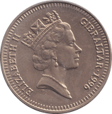 1996 FIVE POUND GIBRALTAR - WORLD COINS - Cambridgeshire Coins