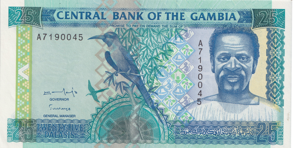 1996 GAMBIA 25 DALASI BANKNOTE REF-1746 - WORLD BANKNOTES - Cambridgeshire Coins