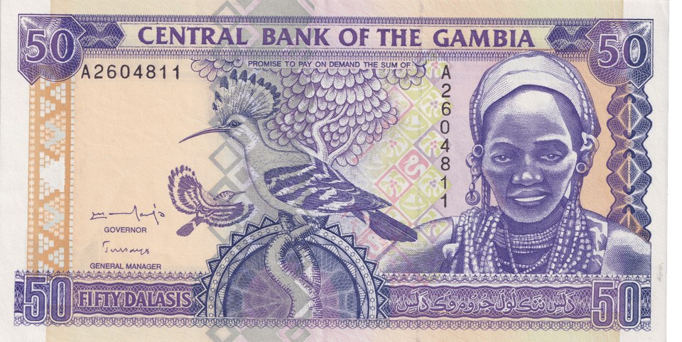 1996 GAMBIA 50 DALASI BANKNOTE REF-1747 - WORLD BANKNOTES - Cambridgeshire Coins