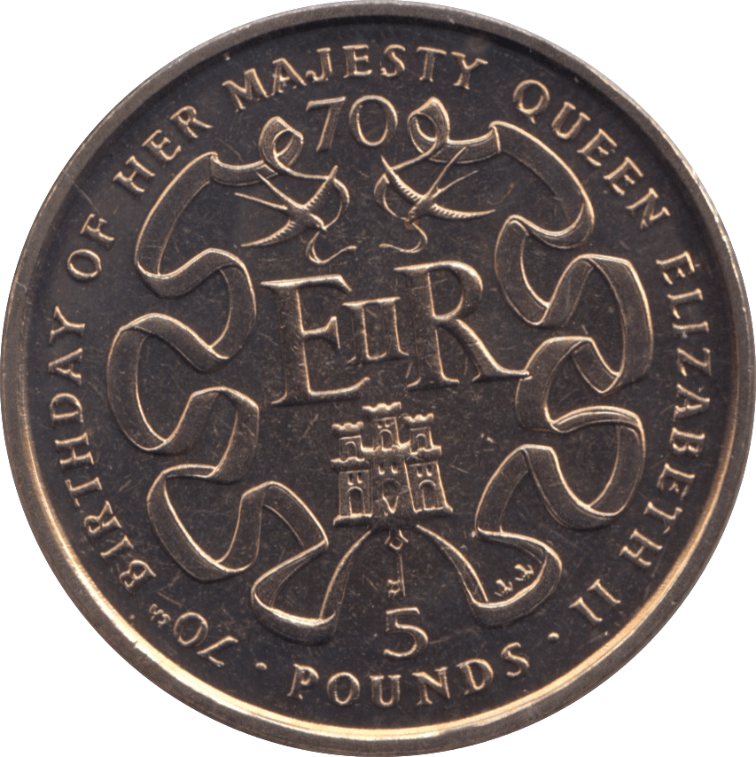 1996 GIBRALTAR £5 COMMEMORATIVE COIN 70TH BIRTHDAY - WORLD COINS - Cambridgeshire Coins