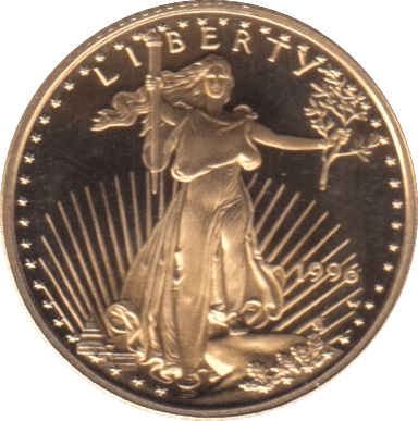 1996 GOLD FIVE DOLLARS USA - Gold World Coins - Cambridgeshire Coins