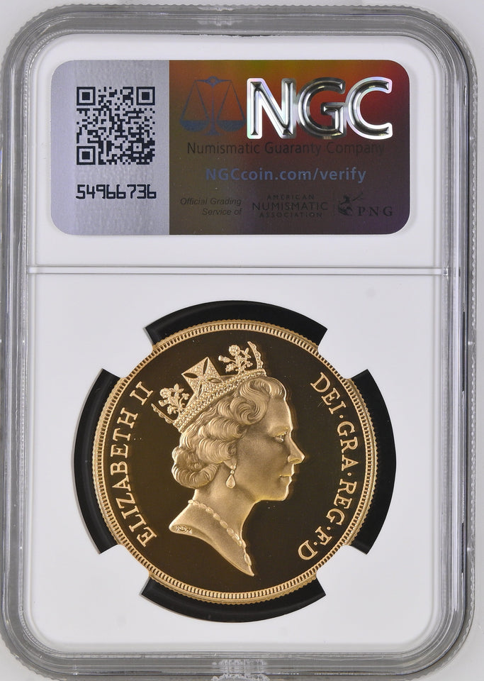 1996 GOLD FIVE POUND SOVEREIGN PF 69 ULTRA CAMEO - NGC GOLD COINS - Cambridgeshire Coins