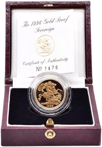 1996 GOLD PROOF SOVEREIGN BOXED - GOLD PROOF SOVEREIGNS - Cambridgeshire Coins