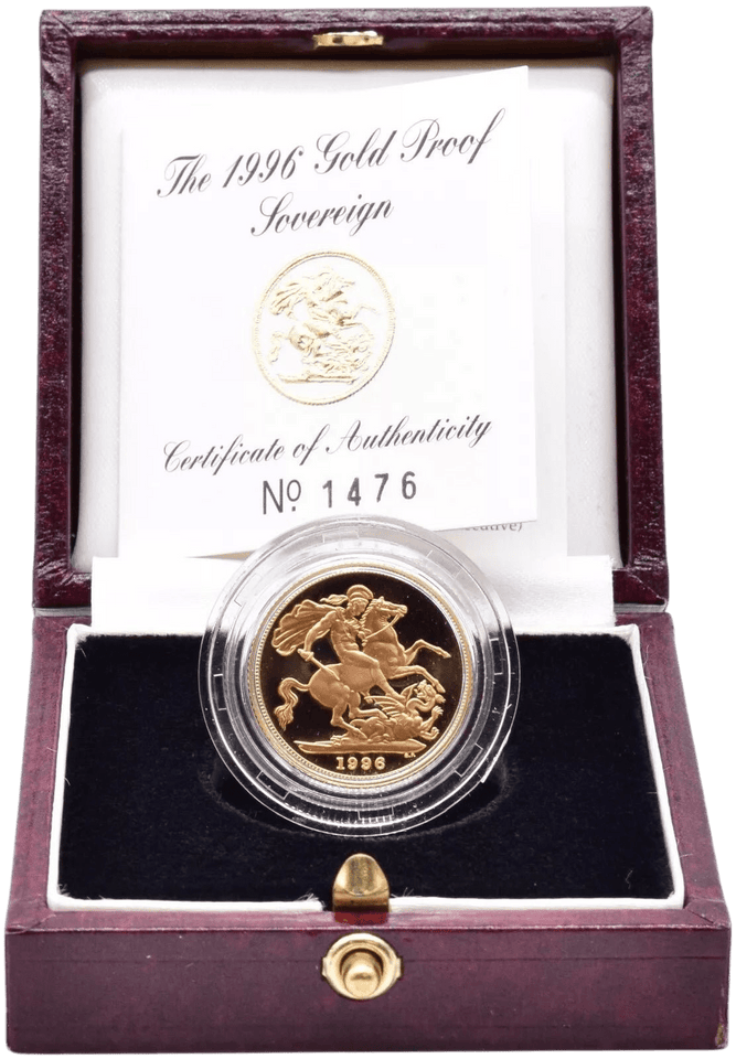 1996 GOLD PROOF SOVEREIGN BOXED - GOLD PROOF SOVEREIGNS - Cambridgeshire Coins
