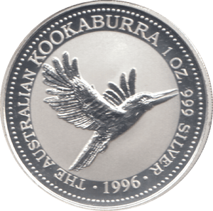 1996 KOOKABURRA 1 OZ .999 FINE SILVER AUSTRALIA DOLLAR - SILVER WORLD COINS - Cambridgeshire Coins