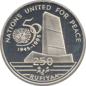 1996 MALDIVES 250 RUFIYAA - Silver Proof - Cambridgeshire Coins