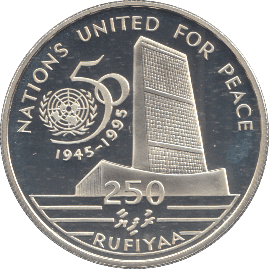 1996 MALDIVES 250 RUFIYAA - Silver Proof - Cambridgeshire Coins
