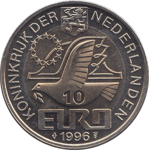 1996 NETHERLANDS 10 EUROS - WORLD COINS - Cambridgeshire Coins