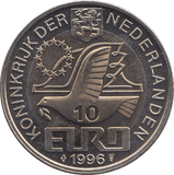 1996 NETHERLANDS 10 EUROS - WORLD COINS - Cambridgeshire Coins