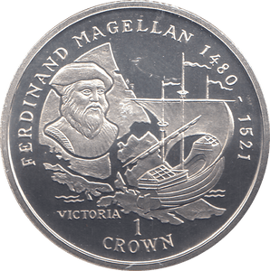 1996 ONE CROWN FERDINAND MAGELLAN - WORLD COINS - Cambridgeshire Coins