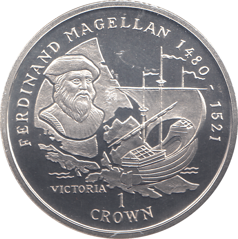 1996 ONE CROWN FERDINAND MAGELLAN - WORLD COINS - Cambridgeshire Coins