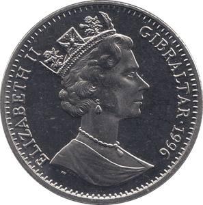 1996 ONE CROWN GIBRALTAR - WORLD COINS - Cambridgeshire Coins