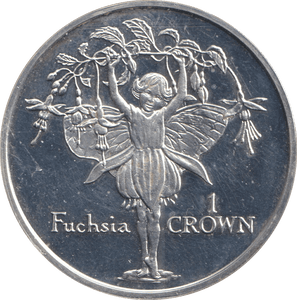 1996 ONE CROWN ISLE OF MAN FUCHSIA - SILVER WORLD COINS - Cambridgeshire Coins