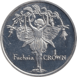 1996 ONE CROWN ISLE OF MAN FUCHSIA - SILVER WORLD COINS - Cambridgeshire Coins