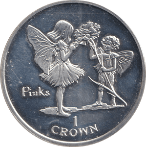 1996 ONE CROWN ISLE OF MAN PINKS - SILVER WORLD COINS - Cambridgeshire Coins