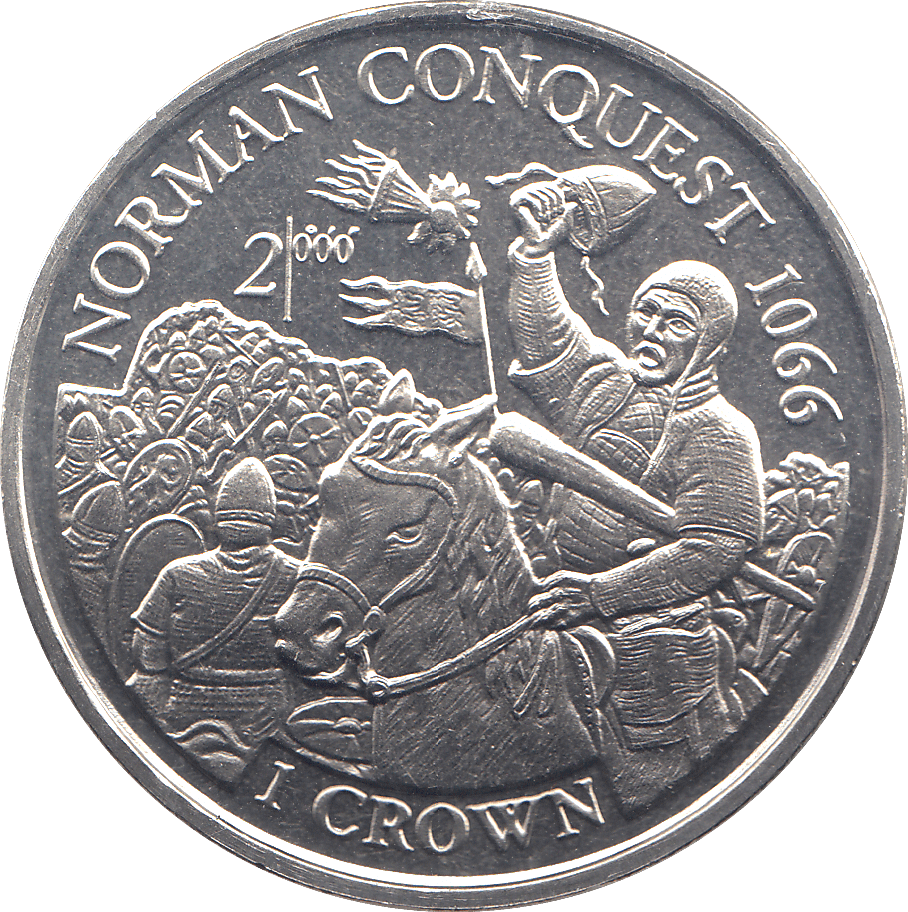 1996 ONE CROWN NORMAN CONQUEST 1066 - WORLD COINS - Cambridgeshire Coins