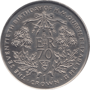 1996 ONE CROWN QUEEN ELIZABETH 70TH BIRTHDAY - WORLD COINS - Cambridgeshire Coins