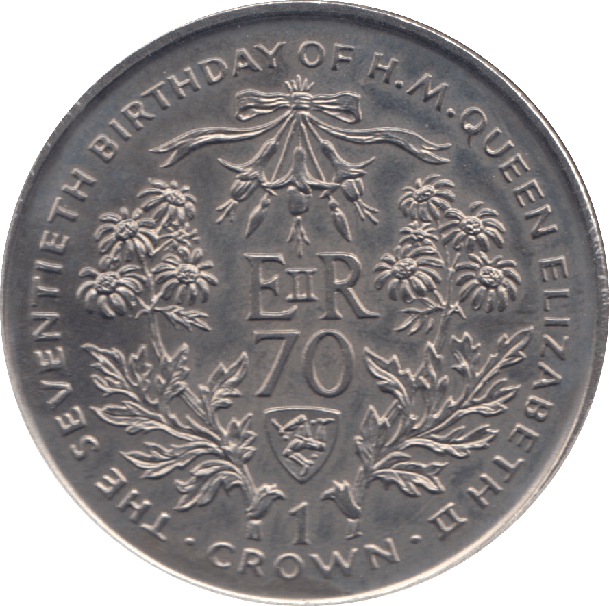 1996 ONE CROWN QUEEN ELIZABETH 70TH BIRTHDAY - WORLD COINS - Cambridgeshire Coins
