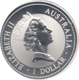 1996 ONE DOLLAR KOOKABURRA SILVER PROOF - SILVER WORLD COINS - Cambridgeshire Coins