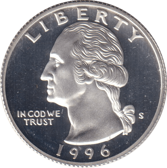 1996 PROOF QUARTER DOLLAR - SILVER WORLD COINS - Cambridgeshire Coins