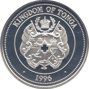 1996 SILVER PROOF 50 SENITI TONGA - SILVER WORLD COINS - Cambridgeshire Coins