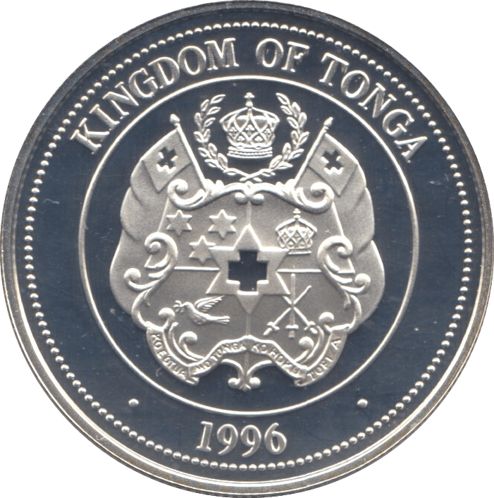 1996 SILVER PROOF 50 SENITI TONGA - SILVER WORLD COINS - Cambridgeshire Coins