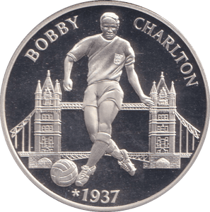 1996 SILVER PROOF BOBBY CHARLTON EUROPEAN FOOTBALL CHAMPIONSHIP - SILVER WORLD COINS - Cambridgeshire Coins