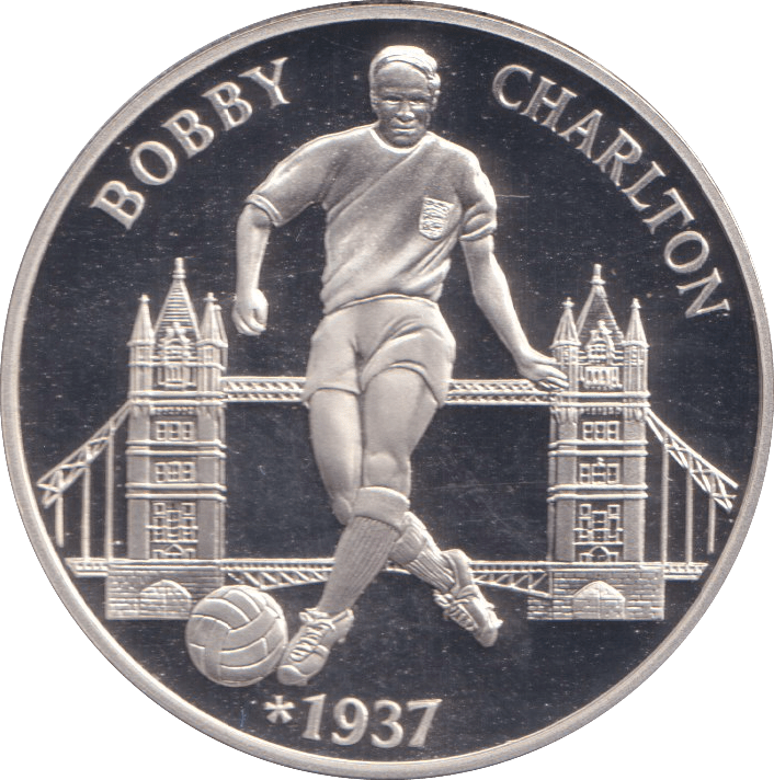 1996 SILVER PROOF BOBBY CHARLTON EUROPEAN FOOTBALL CHAMPIONSHIP - SILVER WORLD COINS - Cambridgeshire Coins