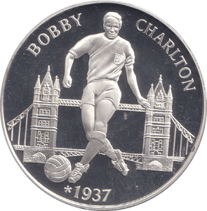 1996 SILVER PROOF BOBBY CHARLTON ROYAL MINT EUROPEAN FOOTBALL CHAMPIONS - SILVER WORLD COINS - Cambridgeshire Coins