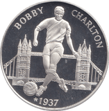 1996 SILVER PROOF BOBBY CHARLTON ROYAL MINT EUROPEAN FOOTBALL CHAMPIONS - SILVER WORLD COINS - Cambridgeshire Coins