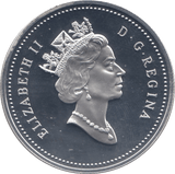 1996 SILVER PROOF CANADA COMMEMORATIVE DOLLAR - SILVER WORLD COINS - Cambridgeshire Coins