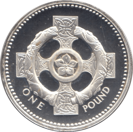 1996 SILVER PROOF CELTIC CROSS ONE POUND UNITED KINGDOM - SILVER WORLD COINS - Cambridgeshire Coins