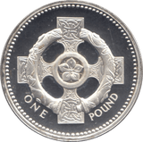 1996 SILVER PROOF CELTIC CROSS ONE POUND UNITED KINGDOM - SILVER WORLD COINS - Cambridgeshire Coins