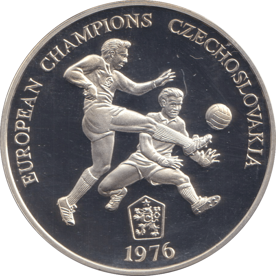 1996 SILVER PROOF CZECHOSLOVAKIA EUROPEAN FOOTBALL CHAMPIONSHIP - SILVER WORLD COINS - Cambridgeshire Coins