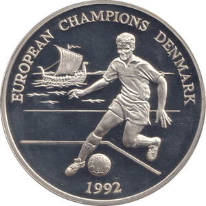 1996 SILVER PROOF DENMARK EUROPEAN FOOTBALL CHAMPIONSHIP - SILVER WORLD COINS - Cambridgeshire Coins