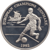 1996 SILVER PROOF DENMARK EUROPEAN FOOTBALL CHAMPIONSHIP - SILVER WORLD COINS - Cambridgeshire Coins