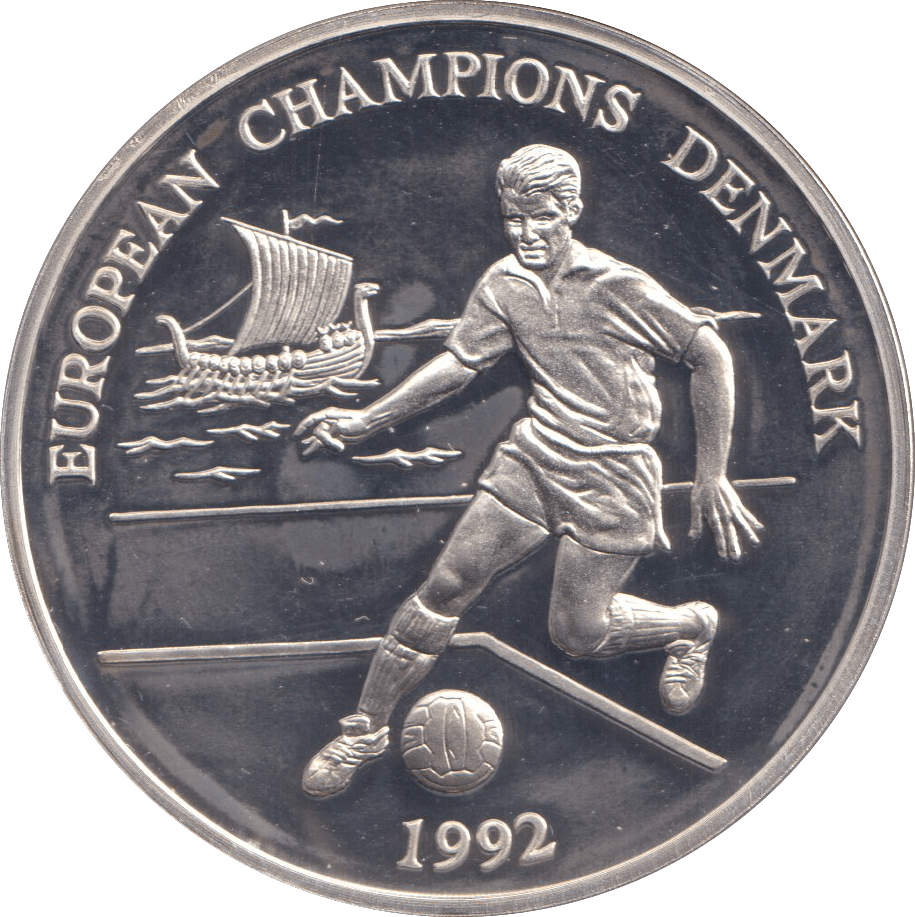 1996 SILVER PROOF EUROPEAN CHAMPIONS DENMARK ROYAL MINT EUROPEAN FOOTBALL CHAMPIONS - SILVER WORLD COINS - Cambridgeshire Coins