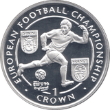 1996 SILVER PROOF EUROPEAN FOOTBALL CHAMPIONSHIP COMMEMORATIVE CROWN ISLE OF MAN - SILVER WORLD COINS - Cambridgeshire Coins