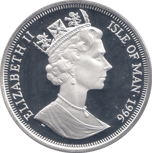 1996 SILVER PROOF EUROPEAN FOOTBALL CHAMPIONSHIP COMMEMORATIVE CROWN ISLE OF MAN - SILVER WORLD COINS - Cambridgeshire Coins