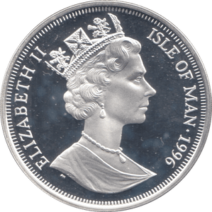 1996 SILVER PROOF EUROPEAN FOOTBALL CHAMPIONSHIP COMMEMORATIVE CROWN ISLE OF MAN - SILVER WORLD COINS - Cambridgeshire Coins
