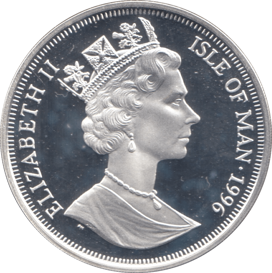 1996 SILVER PROOF EUROPEAN FOOTBALL CHAMPIONSHIP COMMEMORATIVE CROWN ISLE OF MAN - SILVER WORLD COINS - Cambridgeshire Coins
