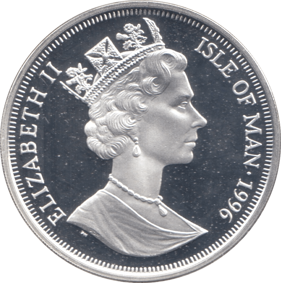 1996 SILVER PROOF EUROPEAN FOOTBALL CHAMPIONSHIP COMMEMORATIVE CROWN ISLE OF MAN - SILVER WORLD COINS - Cambridgeshire Coins