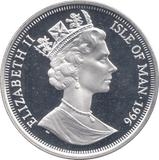 1996 SILVER PROOF EUROPEAN FOOTBALL CHAMPIONSHIP COMMEMORATIVE CROWN ISLE OF MAN - SILVER WORLD COINS - Cambridgeshire Coins
