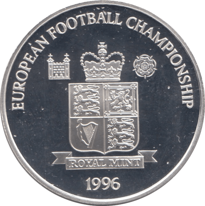 1996 SILVER PROOF EUROPEAN FOOTBALL CHAMPIONSHIP COMMEMORATIVE MEDALLION - SILVER WORLD COINS - Cambridgeshire Coins