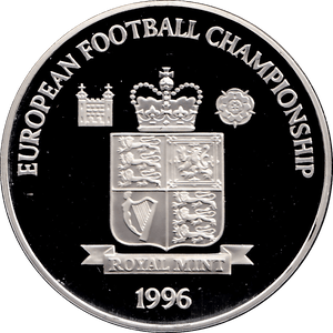 1996 SILVER PROOF EUROPEAN FOOTBALL CHAMPIONSHIP COMMEMORATIVE MEDALLION - SILVER WORLD COINS - Cambridgeshire Coins