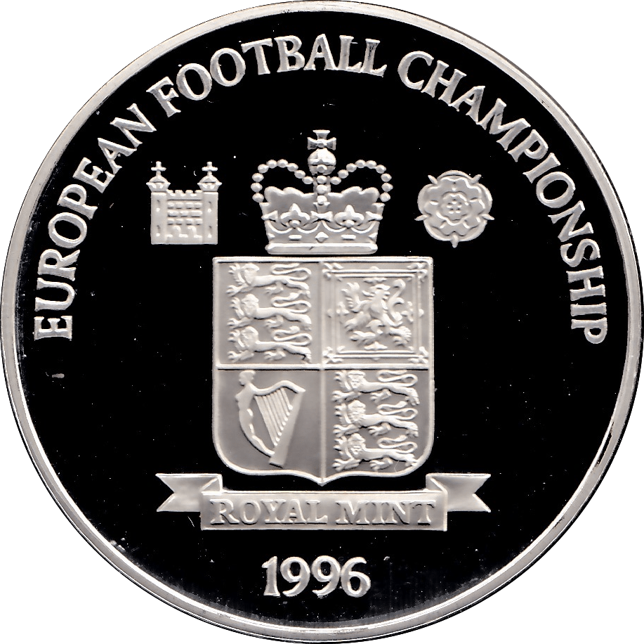 1996 SILVER PROOF EUROPEAN FOOTBALL CHAMPIONSHIP COMMEMORATIVE MEDALLION - SILVER WORLD COINS - Cambridgeshire Coins