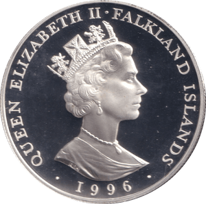 1996 SILVER PROOF FIFTY PENCE FALKLAND ISLANDS - SILVER WORLD COINS - Cambridgeshire Coins
