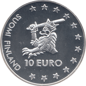 1996 SILVER PROOF FINLAND 10 EURO - WORLD COINS - Cambridgeshire Coins